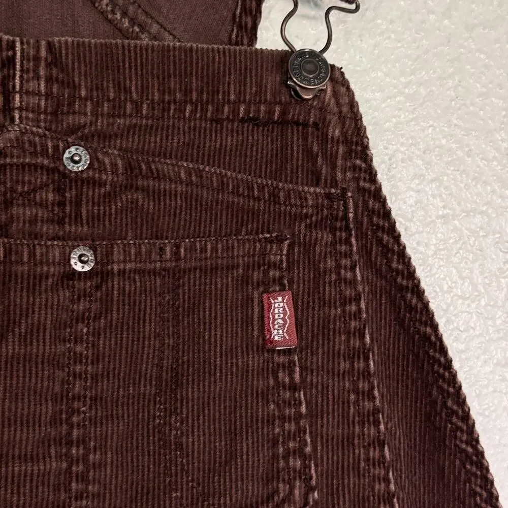 Vintage Jordache Overalls Large 11-13 Corduroy Carpenter Cargo Bib Utility Y2K - Picture 5 of 11